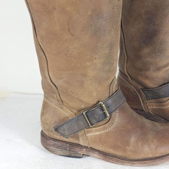 FREEBIRD BY STEVEN Women's CRSBY US 8 Brown Distressed BIKER MOTO BOOTS - Picture 13 of 15